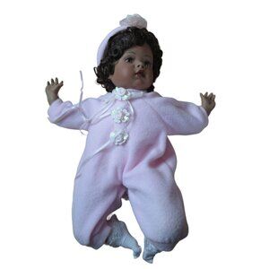 Soft Body Porcelain 13" African American Baby Doll Vintage 2001